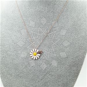 925 Sterling Silver Flower Pendant Necklace