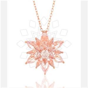 925 Sterling Silver Flower Pendant Necklace