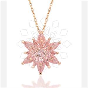 925 Sterling Silver Flower Pendant Necklace