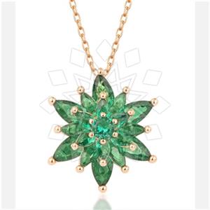 925 Sterling Silver Flower Pendant Necklace