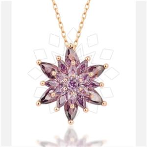 925 Sterling Silver Flower Pendant Necklace