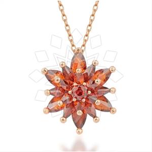 925 Sterling Silver Flower Pendant Necklace