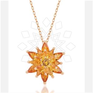 925 Sterling Silver Flower Pendant Necklace