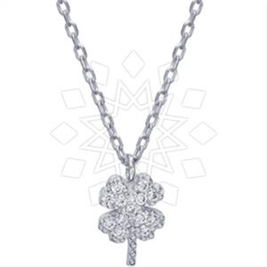 925 Sterling Silver Flower Pendant Necklace
