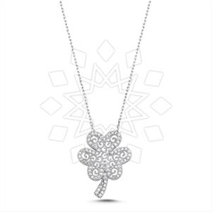 925 Sterling Silver Flower Pendant Necklace
