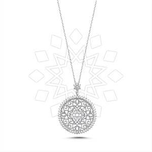 925 Sterling Silver Flower Pendant Necklace