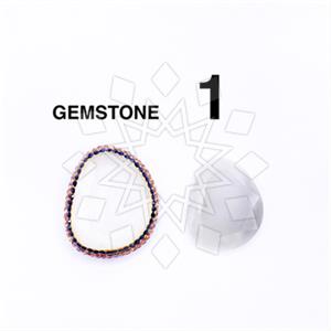 925 Sterling Silver Gem and Crystals Gemstone Ring