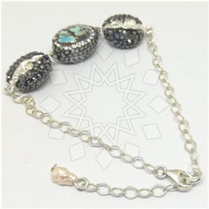 925 Sterling Silver Gem and Crystals Classic Bracelets
