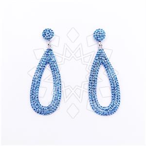 925 Sterling Silver Gem and Crystals Dangle Earrings