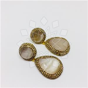 925 Sterling Silver Gem and Crystals Double Drop Earrings