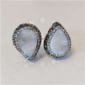 925 Sterling Silver Gem and Crystals Double Gemstone Rings