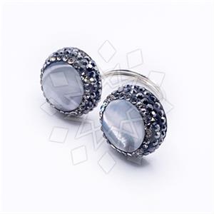 925 Sterling Silver Gem and Crystals Double Gemstone Rings