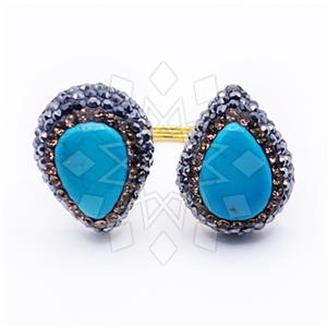 925 Sterling Silver Gem and Crystals Double Gemstone Rings