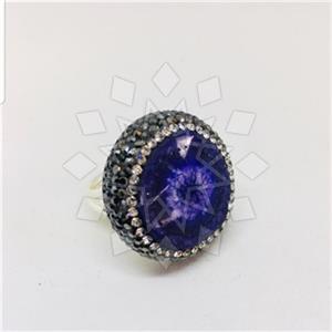 925 Sterling Silver Gem and Crystals Gemstone Rings
