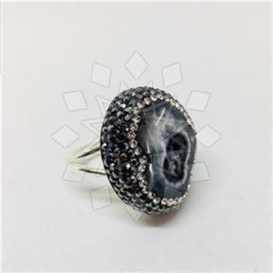925 Sterling Silver Gem and Crystals Gemstone Rings
