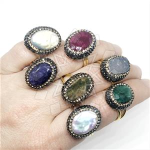 925 Sterling Silver Gem and Crystals Gemstone Rings