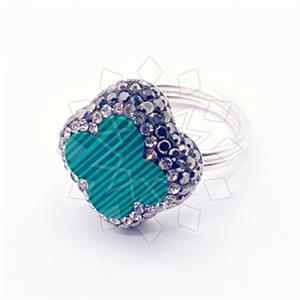 925 Sterling Silver Gem and Crystals Gemstone Rings