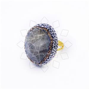 925 Sterling Silver Gem and Crystals Gemstone Rings