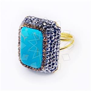 925 Sterling Silver Gem and Crystals Gemstone Rings