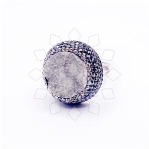 925 Sterling Silver Gem and Crystals Gemstone Rings