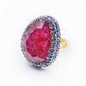925 Sterling Silver Gem and Crystals Gemstone Rings