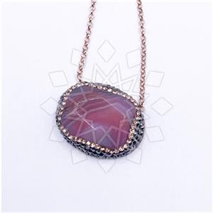 925 Sterling Silver Gem and Crystals Pendant Necklace