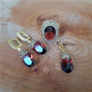 925 Sterling Silver Gem and Crystals Ring Earring Pendant Sets
