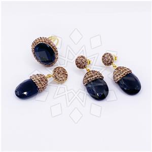 925 Sterling Silver Gem and Crystals Ring Earring Pendant Sets