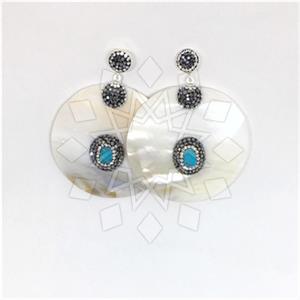 925 Sterling Silver Gem and Crystals Single Drop Earrings