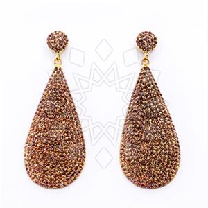 925 Sterling Silver Gem and Crystals Single Drop Earrings