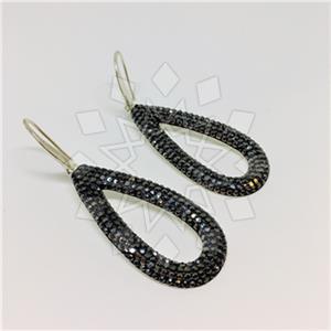 925 Sterling Silver Gem and Crystals Statement Earring