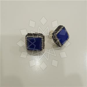 925 Sterling Silver Gem and Crystals Stud Earrings