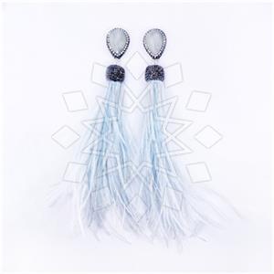 925 Sterling Silver Gem and Crystals Tassel Earring