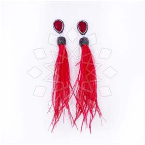 925 Sterling Silver Gem and Crystals Tassel Earring