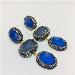 925 Sterling Silver Gem and Crystals Triple Drop Earrings