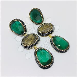 925 Sterling Silver Gem and Crystals Triple Drop Earrings