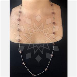 925 Sterling Silver Geometric Beaded Necklace
