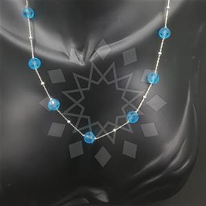 925 Sterling Silver Geometric Beaded Necklace