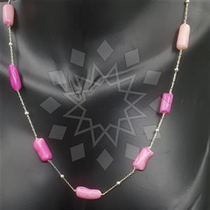 925 Sterling Silver Geometric Beaded Necklace