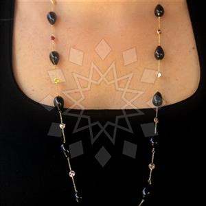 925 Sterling Silver Geometric Beaded Necklace