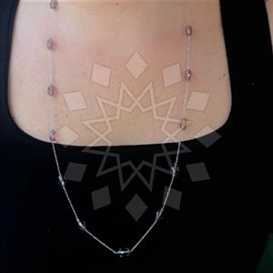 925 Sterling Silver Geometric Beaded Necklace