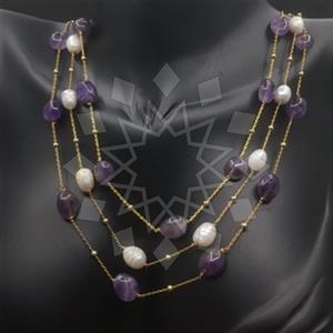 925 Sterling Silver Geometric Beaded Necklace