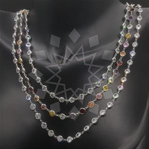 925 Sterling Silver Geometric Multi Strand Necklace