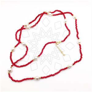 925 Sterling Silver Geometric Beaded Necklace