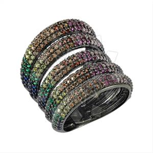 925 Sterling Silver Geometric Cocktail Rings