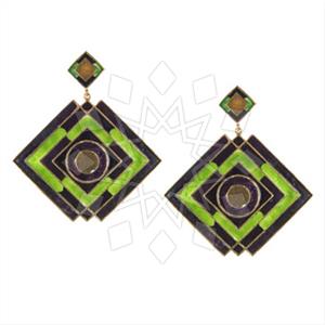 925 Sterling Silver Geometric Dangle Earrings