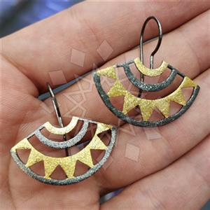 925 Sterling Silver Geometric Dangle Earrings