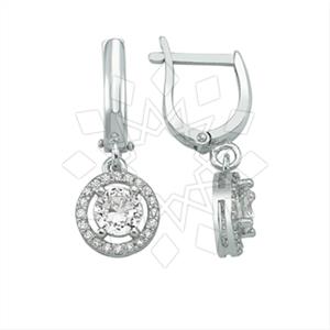 925 Sterling Silver Geometric Dangle Earrings