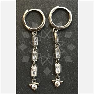 925 Sterling Silver Geometric Dangle Earrings
