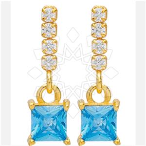 925 Sterling Silver Geometric Dangle Earrings